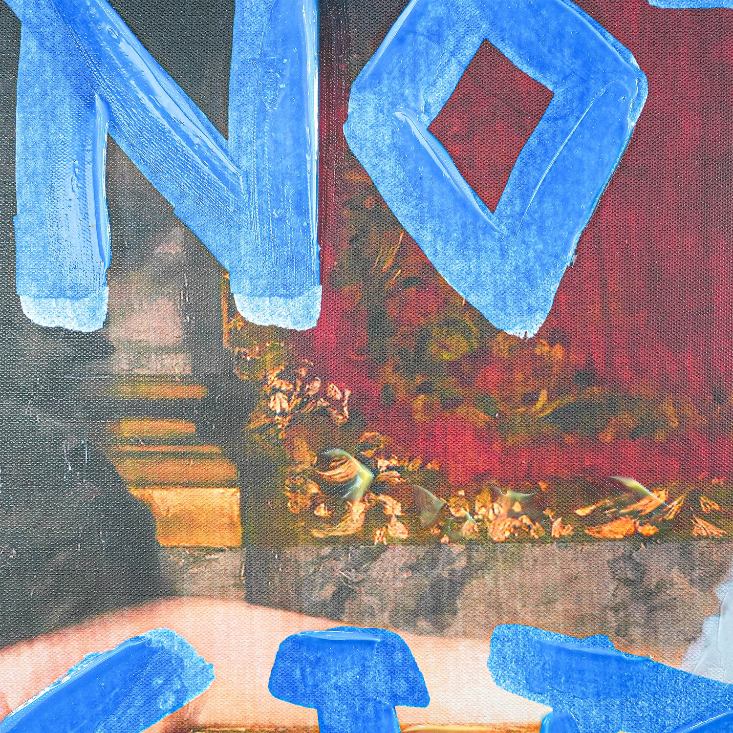 Not My Circus Vintage Hand Painted Canvas Red Image 6