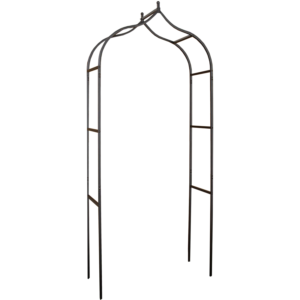 Tom Chambers Black Baroque Metal Steel Flower Rose Arch 240 x 110cm Image 2