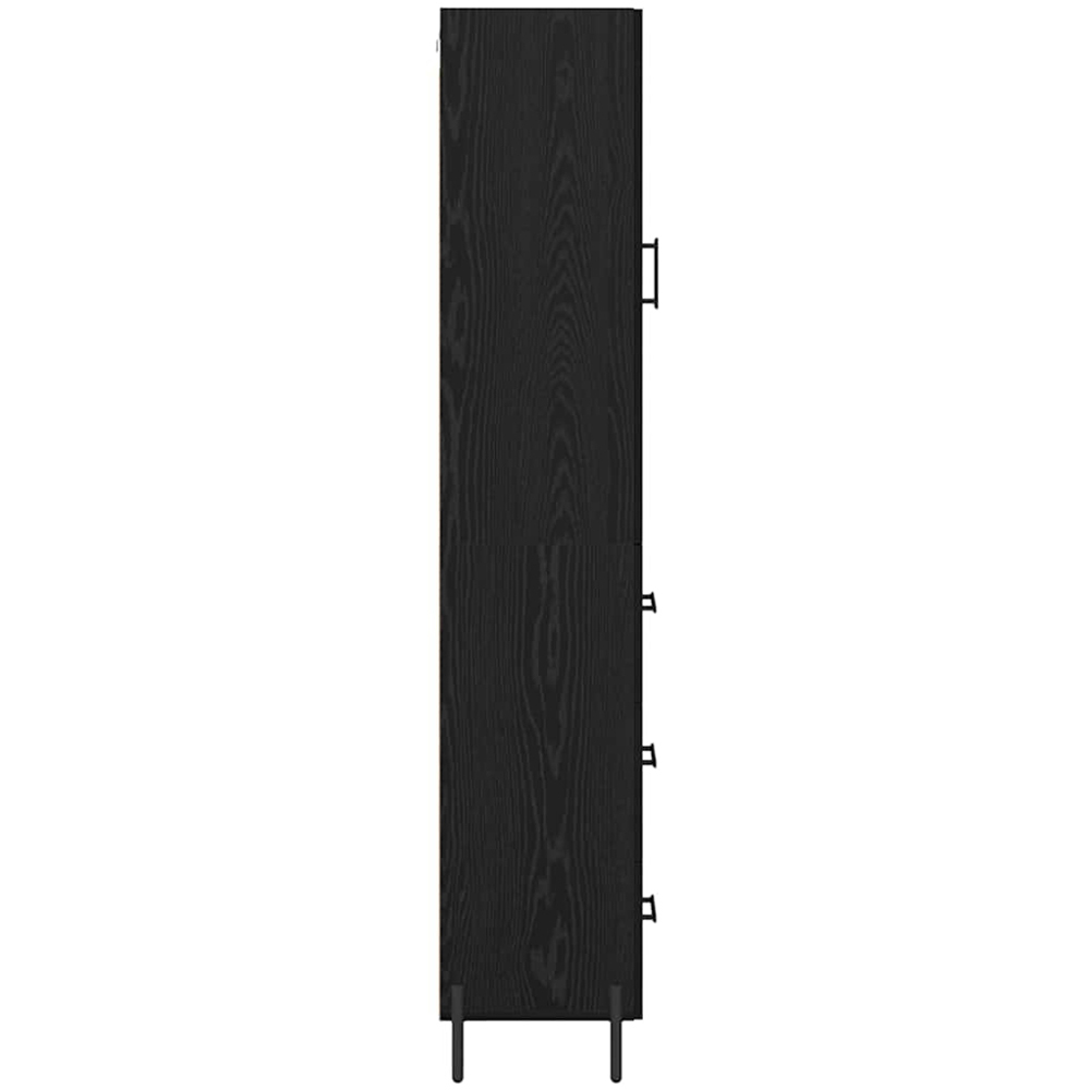 vidaXL Single Door 3 Drawer Black Oak Sideboard Image 4