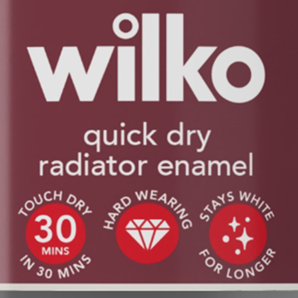 Wilko Quick Dry Black Gloss Radiator Enamel 250ml Image 3