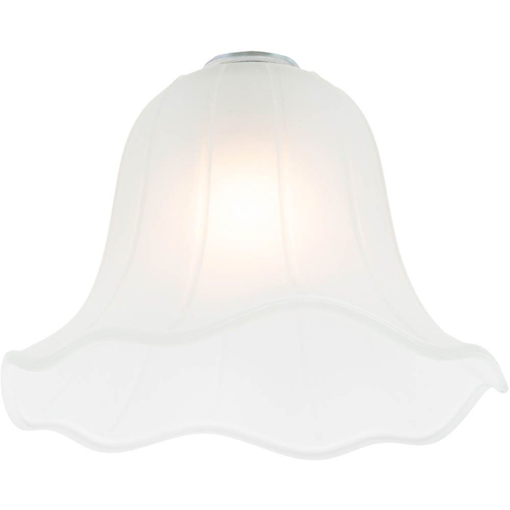 Happy Homewares Frosted White Lined Glass Shade 2 Pack Image 4