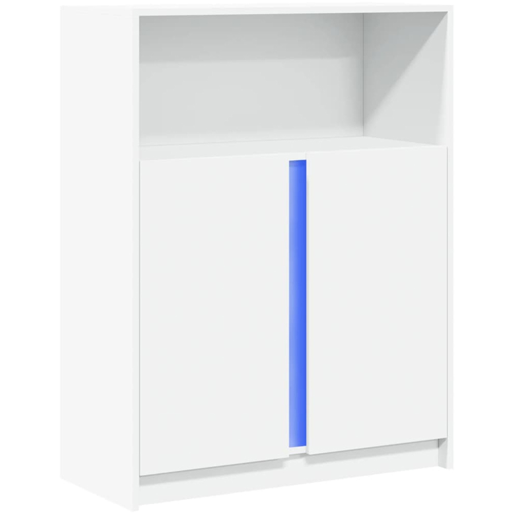 vidaXL 2 Door Single Shelf White LED Sideboard Image 3