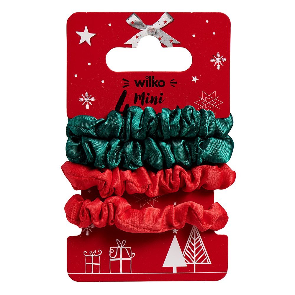 Wilko Green and Red Mini Scrunchies 4 Pack Image 1