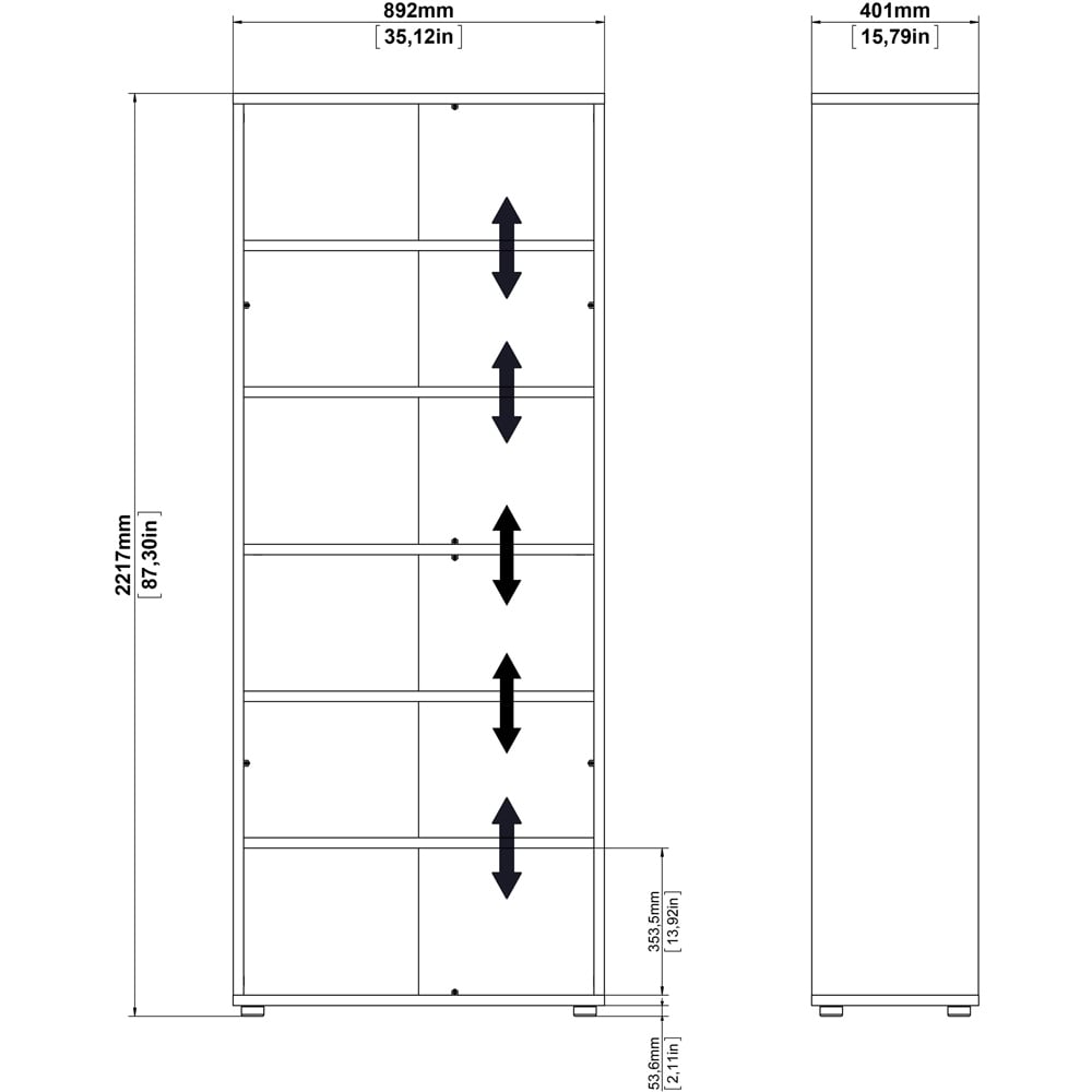 Florence 4 Drawer 2 Shelf Oak Bookcase Image 8