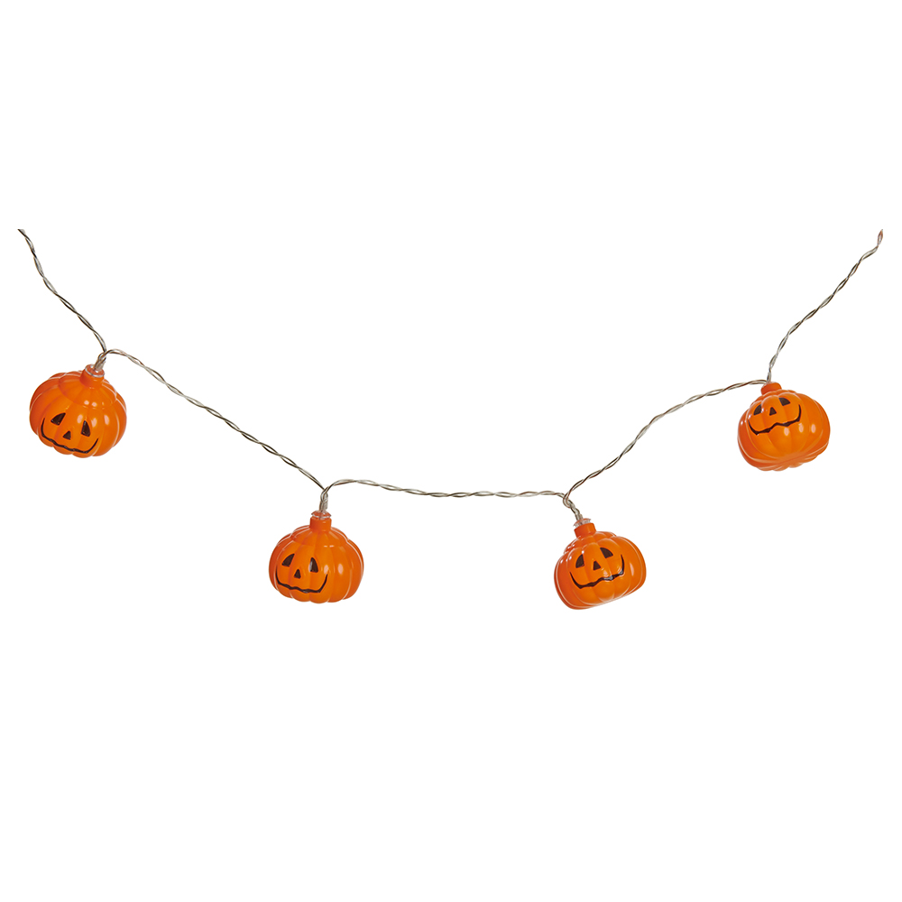 Wilko 15 Warm White LED Pumpkin Static String Lights Image 1