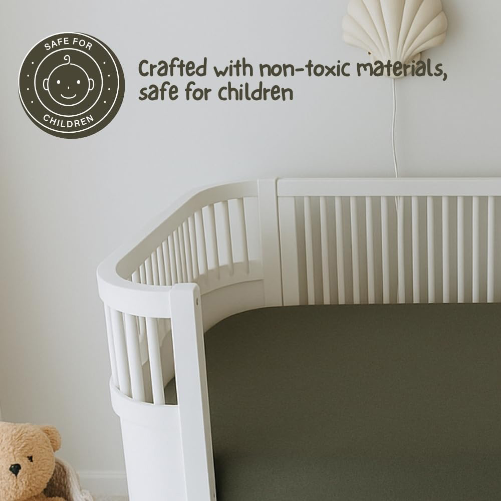 MHG Living Plants and Green Jersey Cotton Fitted Cot Bed Sheet 140 x 70cm 2 Pack Image 5