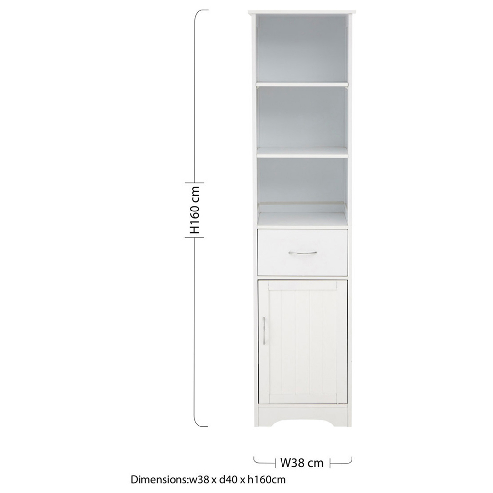 Premier Housewares Portland Single Drawer 3 Shelf Tall Floor Cabinet Image 8
