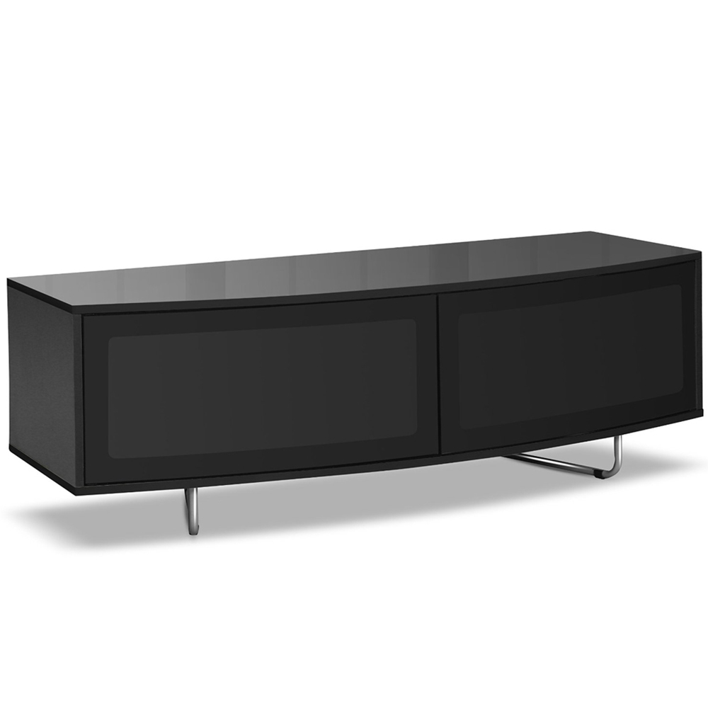 Centurion Supports Caru Gloss Black 2 Door TV Unit Image 2