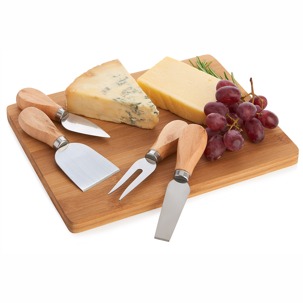 Wilko Cheeseboard with 4 Knives Image 2