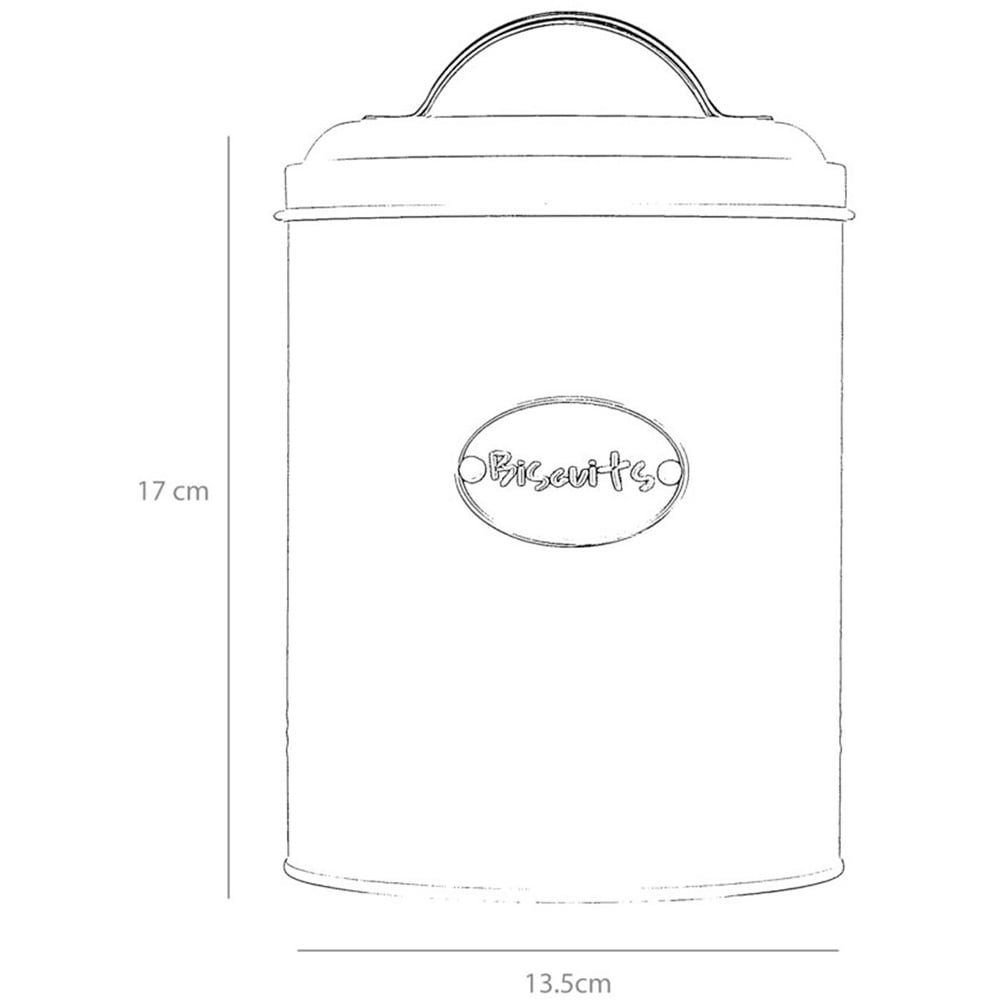 Innoteck Essentials Grey Round Vintage Biscuit Tin with Lid Image 5