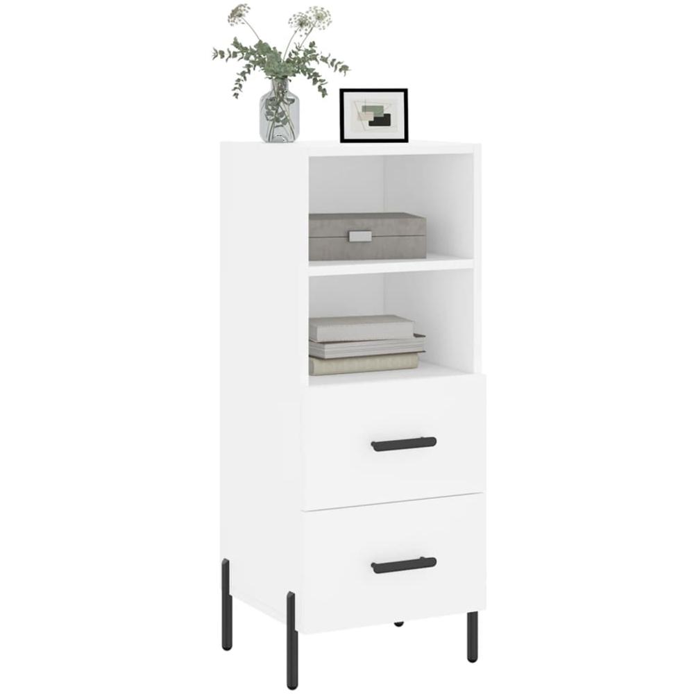 vidaXL 2 Drawer 2 Shelf White Sideboard Image 3