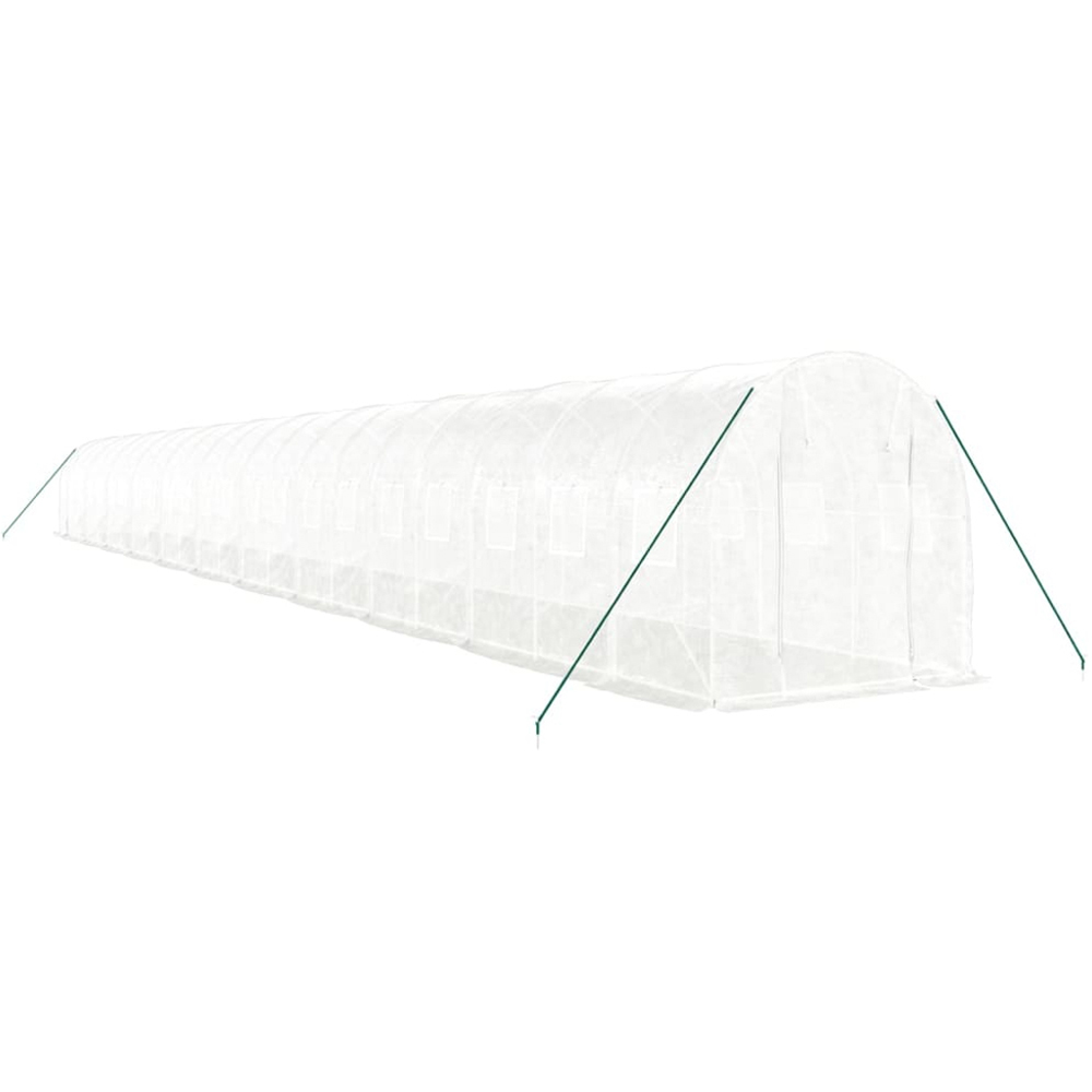 vidaXL White Polyethylene Galvanised Steel Frame 72.7 x 6.5ft Greenhouse Image 2