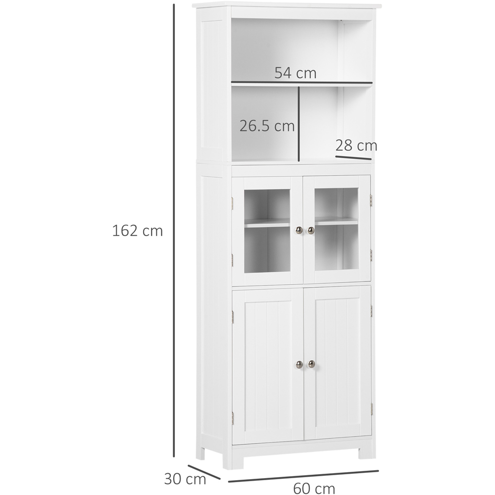 Portland 4 Door 2 Shelf White Kitchen Storage Cabinet Image 7