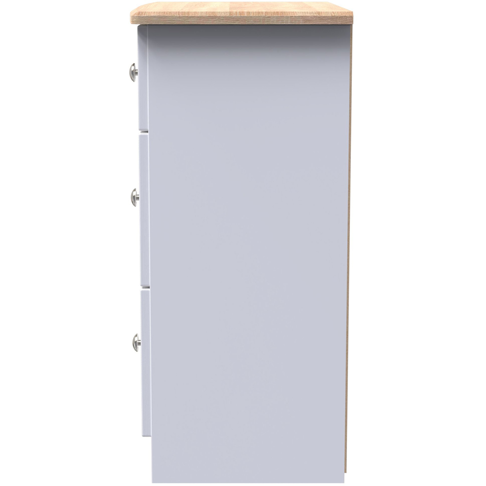 Crowndale Sussex 3 Drawer White Ash and Bardolino Oak Deep Chest of Drawers Ready Assembled Image 4