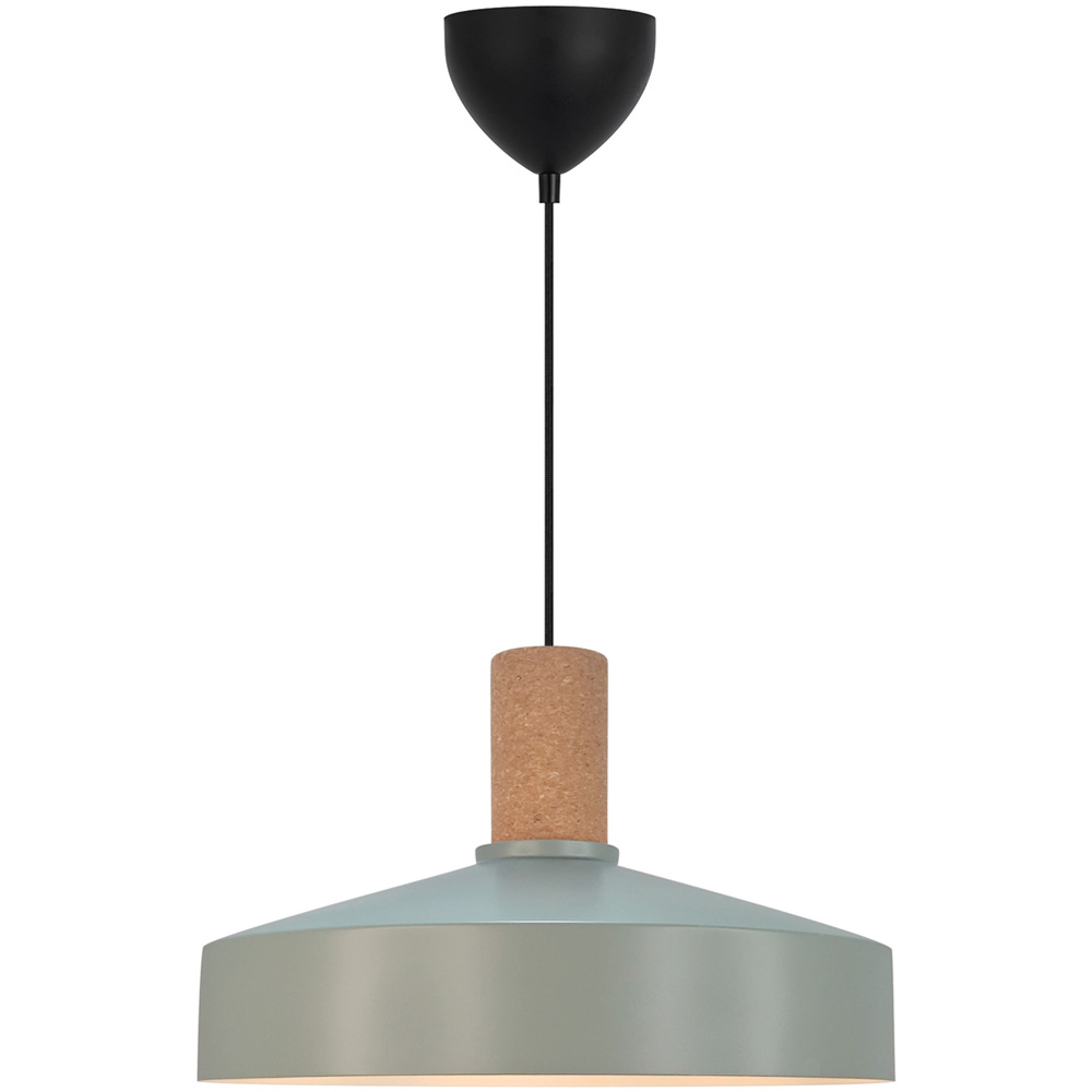 Nordlux Elvas Dusty Green Cork Pendant Light Image 1
