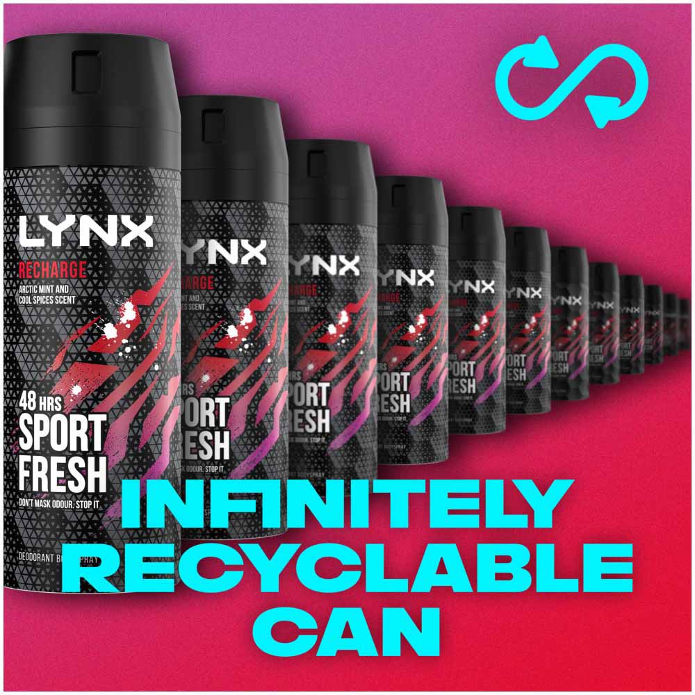 Lynx Recharge Body Spray Case of 6 x 150ml Image 7