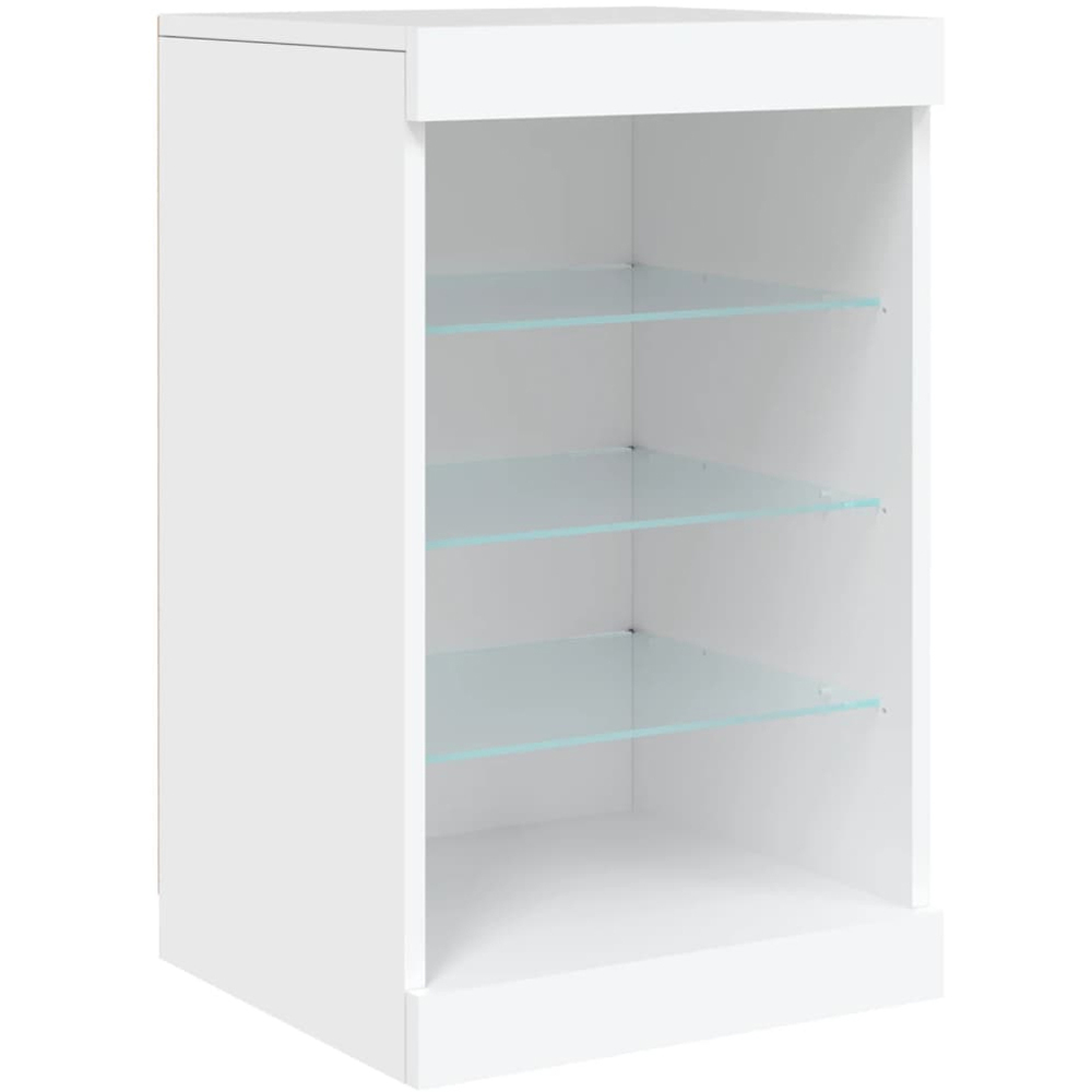 vidaXL 2 Door 8 Shelf White LED Sideboard 3 Piece Image 8