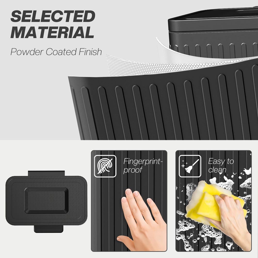 HOMCOM Black Double Rubbish Bin with Rubbish Bags 40L Image 6