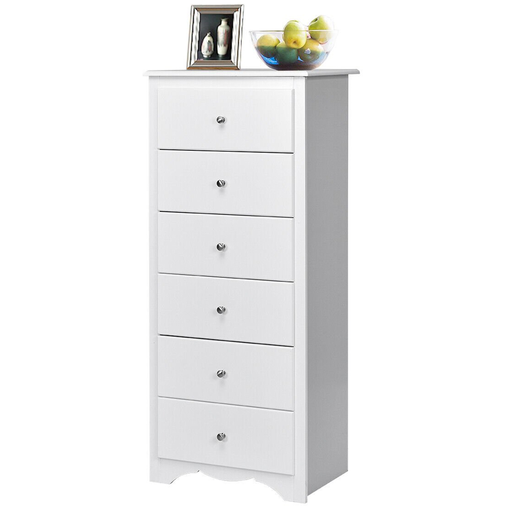 Costway 6 Drawer White Freestanding Cabinet Image 3