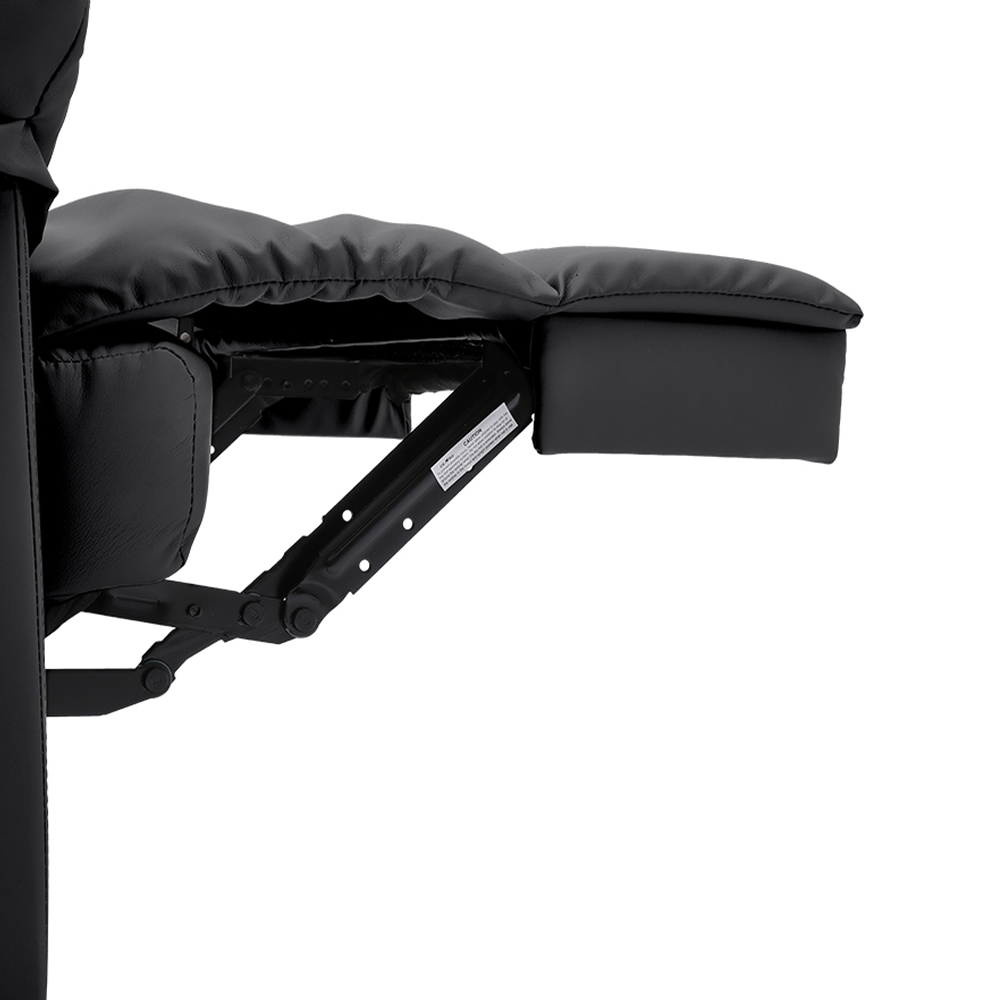 Living and Home Black Tufted Faux Leather Recliner with Control Switch Image 6