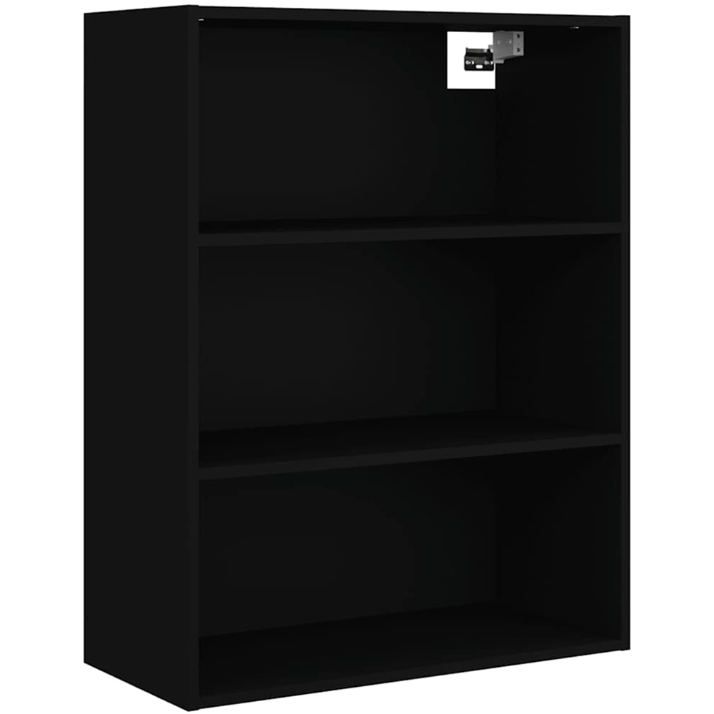 vidaXL 3 Shelf Black Hanging Wall Cabinet Image 2