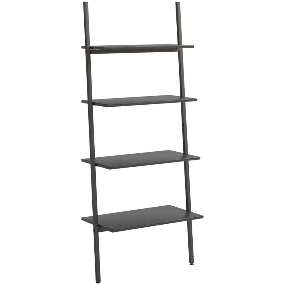 vidaXL 4-Tier Black Tall Leaning Shelf Image 1