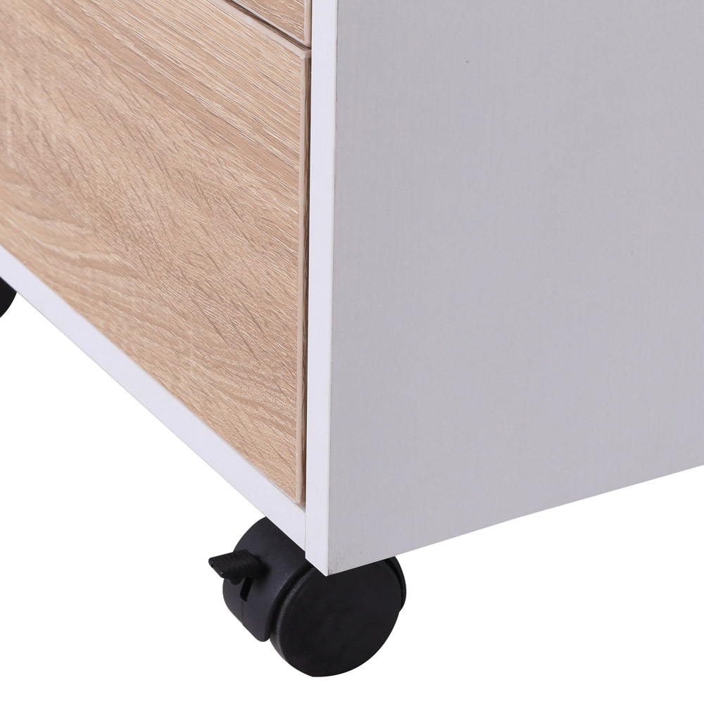 Portland White Brown 3-Drawer Filing Cabinet Image 5