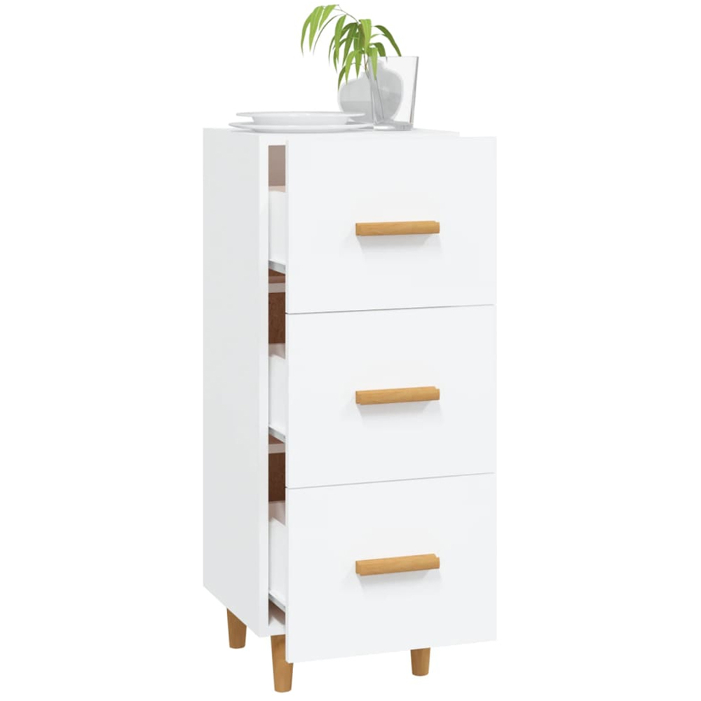 vidaXL 3 Drawer White Sideboard Image 3