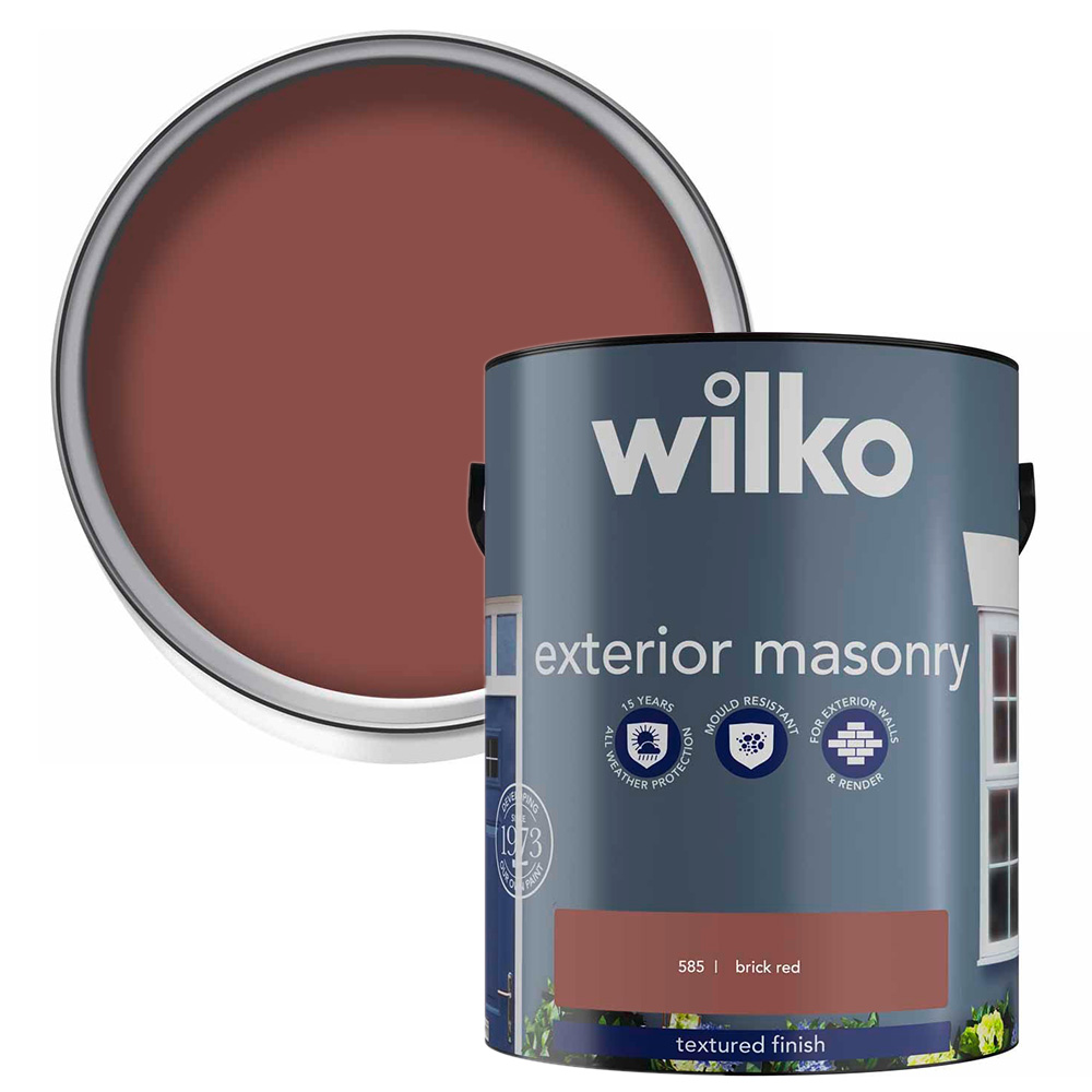 Wilko Brick Red Textured Masonry Paint 5L Image 1
