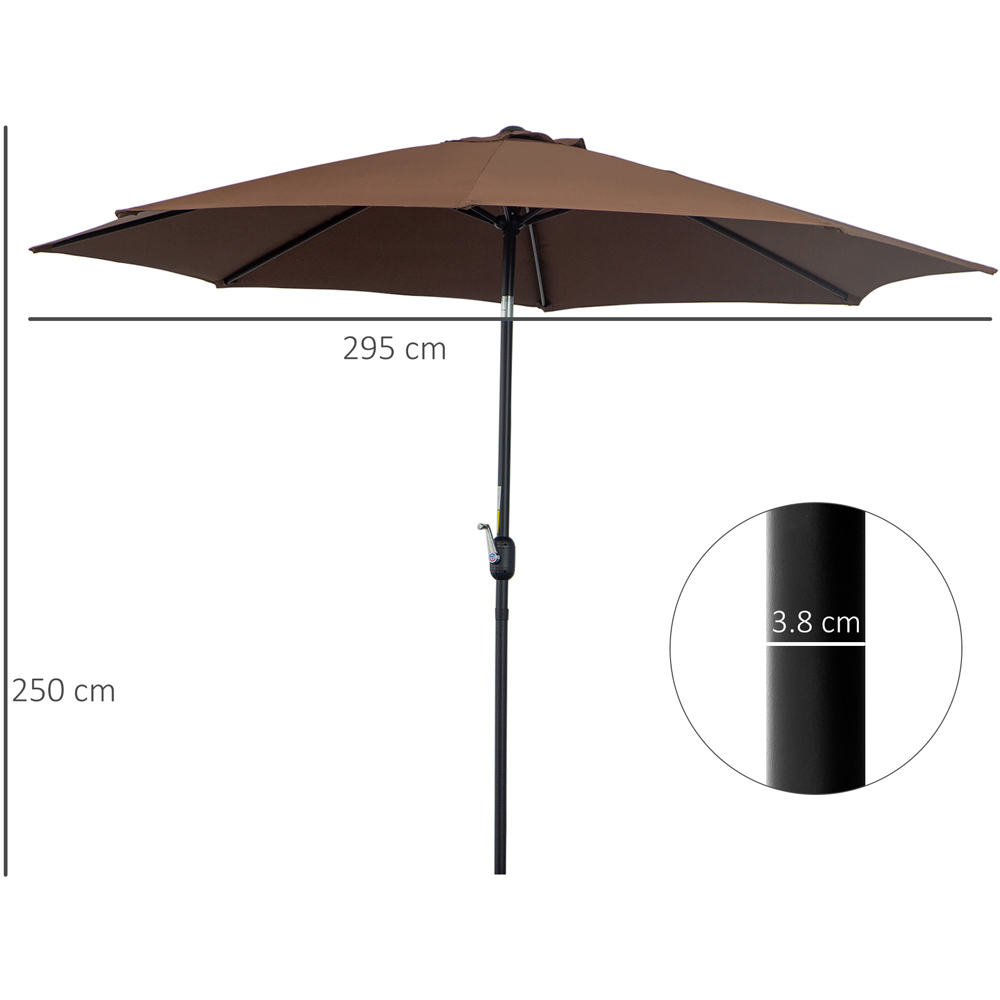 Outsunny Coffee Crank and Tilt Parasol 3m Image 7