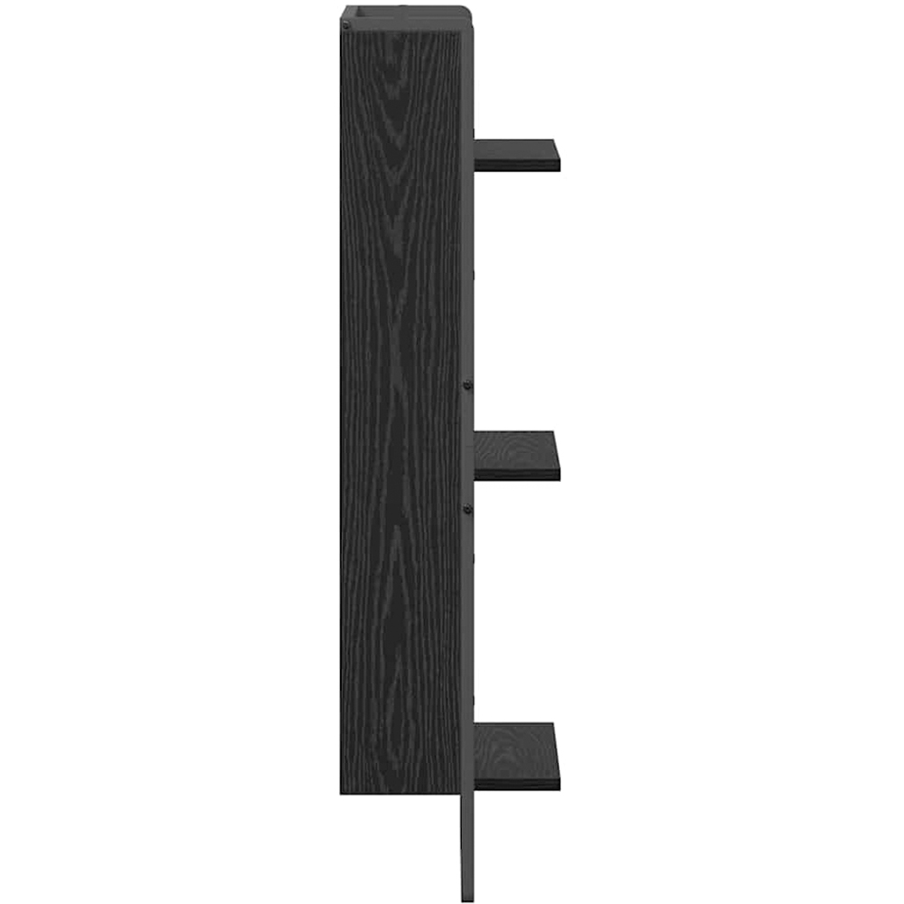 vidaXL 3 Shelf Black Oak Wall Shelf Image 5