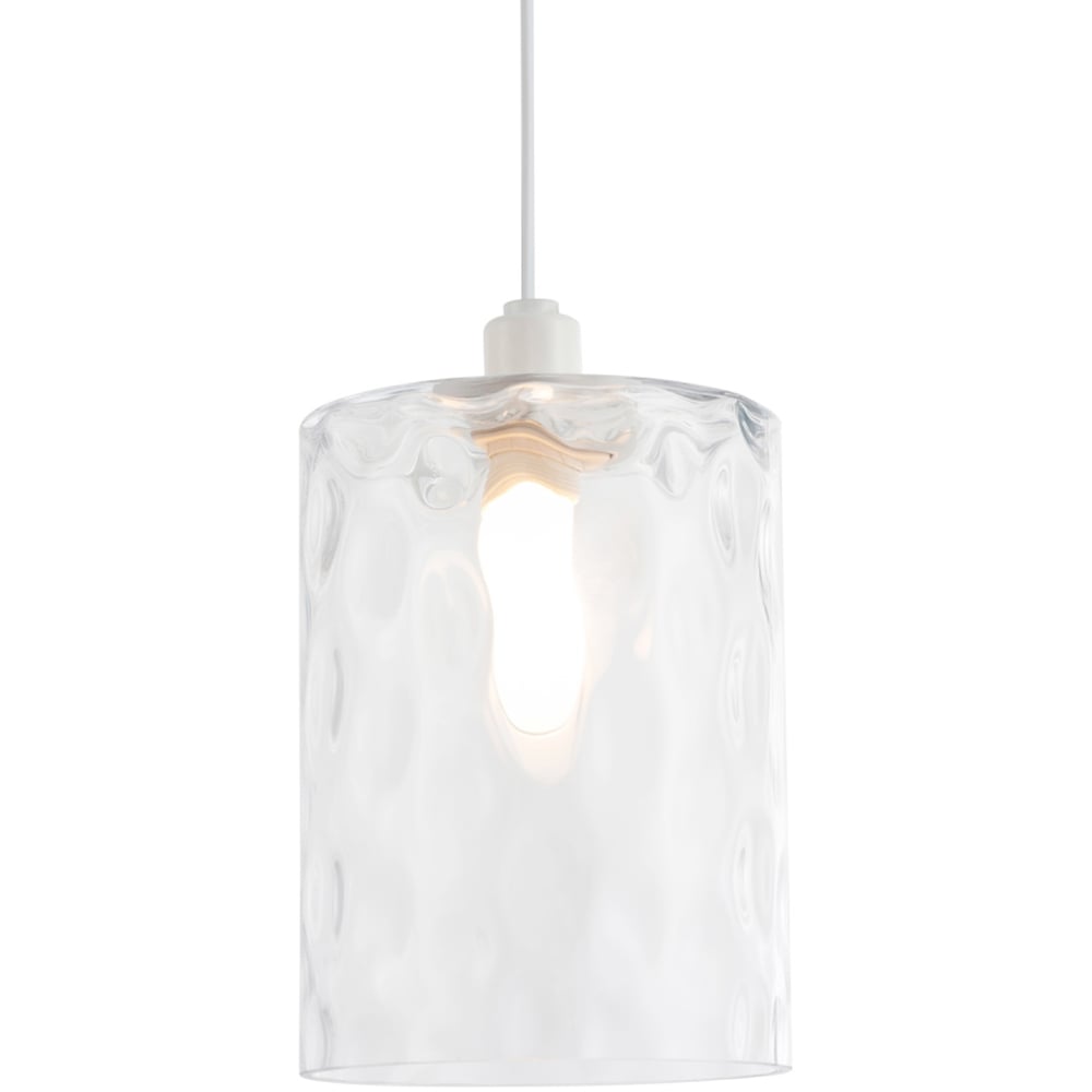 Happy Homewares Rectangular Hammered Clear Glass Pendant Lamp Shade Image 6