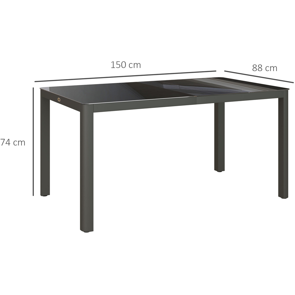 Outsunny 6 Seater Garden Dining Table Grey Image 7