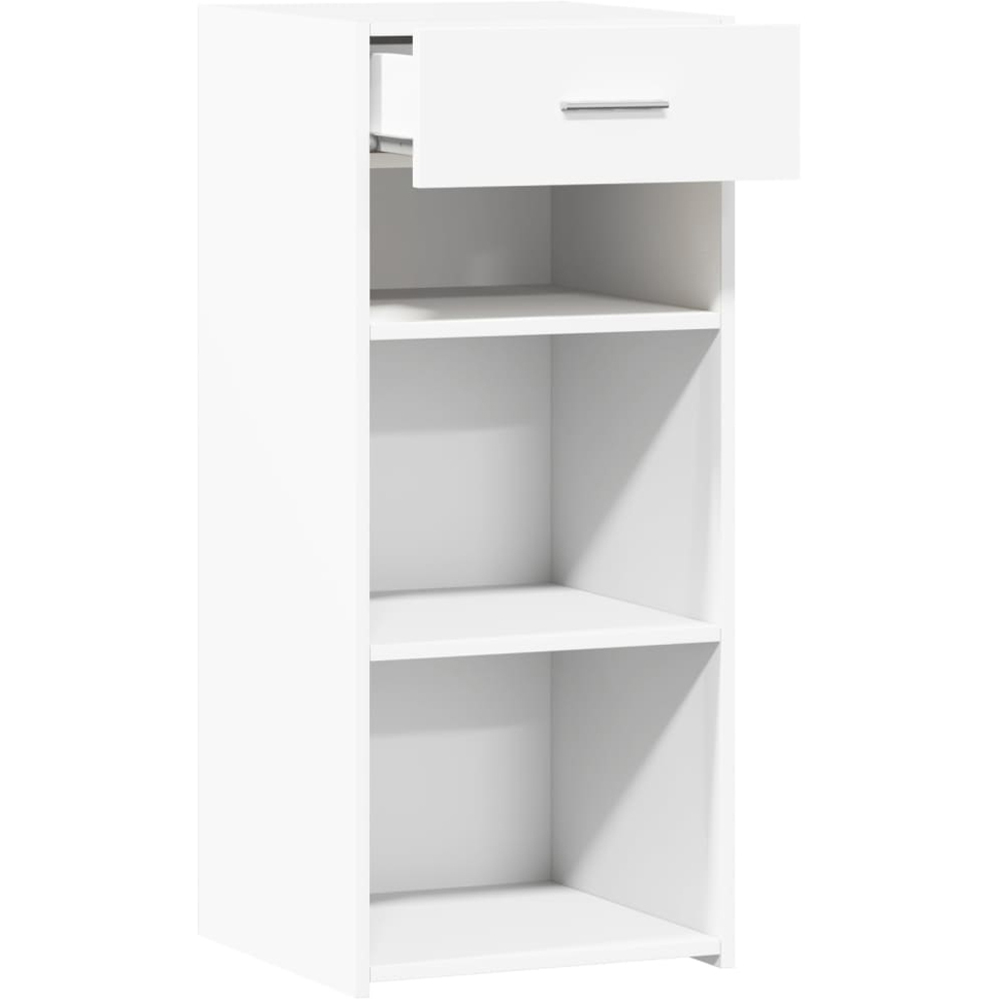 vidaXL Single Drawer 3 Shelf White Sideboard Image 7