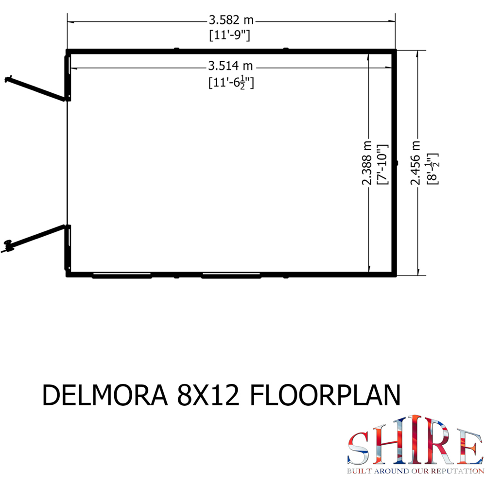 Shire Delmora 8 x 12ft Double Door Traditional Summerhouse Image 9