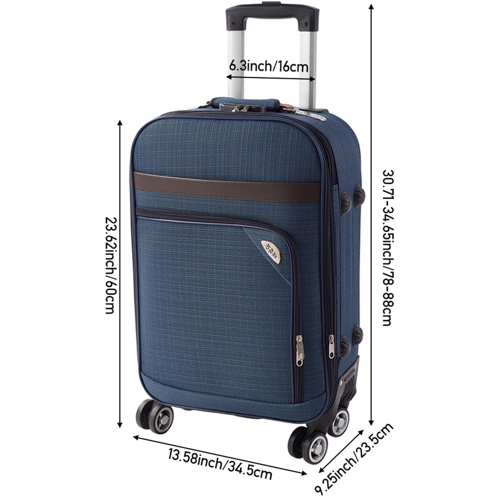 H&O Direct 20 inch Blue Softshell Spinner Suitcase with Combination Lock Image 6