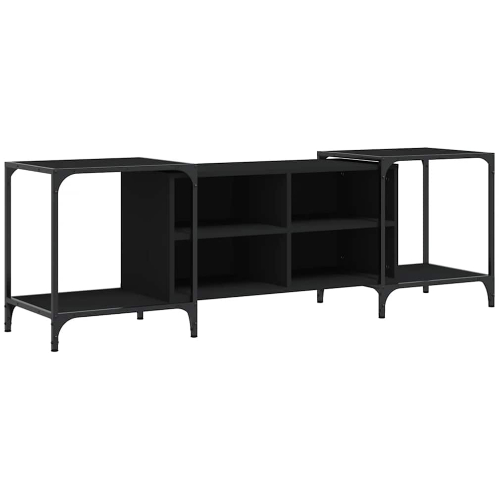 vidaXL 4 Shelf Black TV Cabinet Image 2