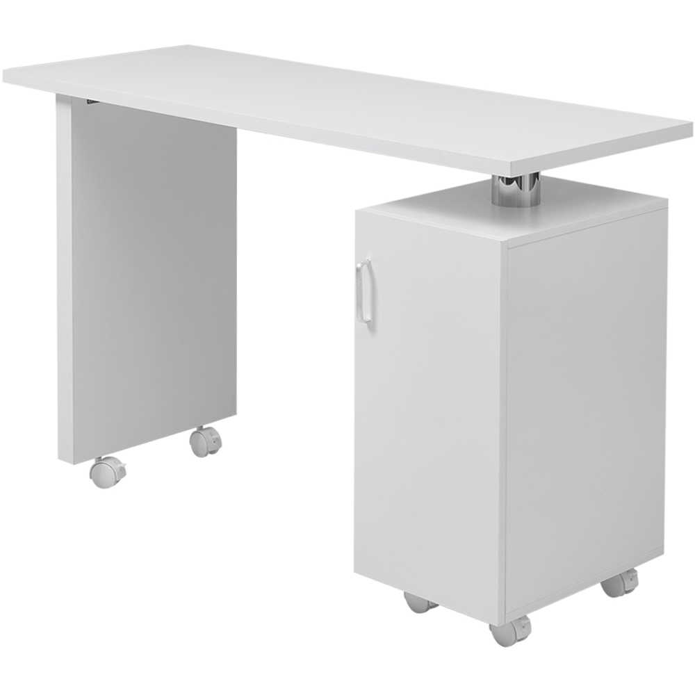 Living and Home Single Drawer White Rolling Manicure Table Image 2
