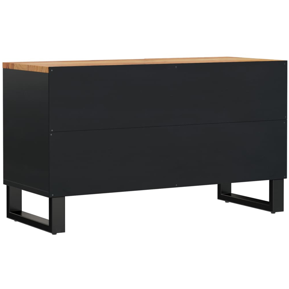 vidaXL Single Door 2 Shelf Brown Solid Acacia Wood TV Cabinet Image 6