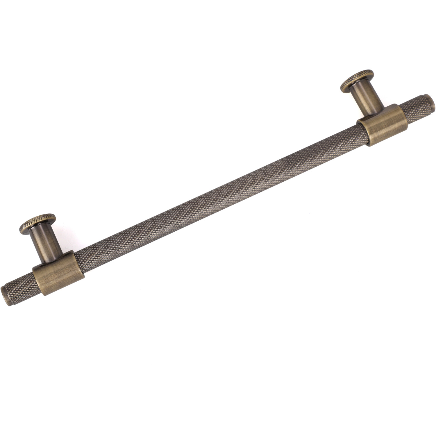 Pack of 2 Fulham Knurl T Bar Cabinet Handles Antique Brass 192 mm Image 2