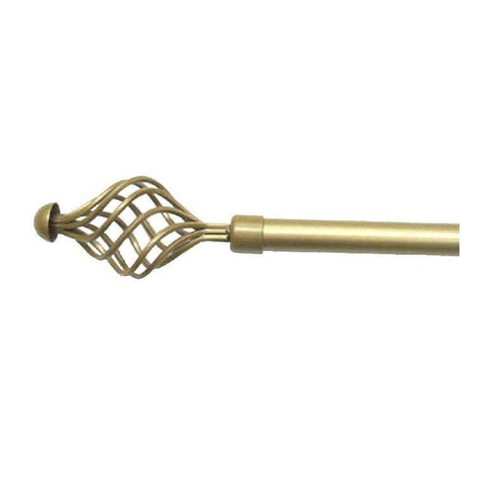 wilko Spiral 70 to 120cm Extendable Gold Curtain Pole Image 3