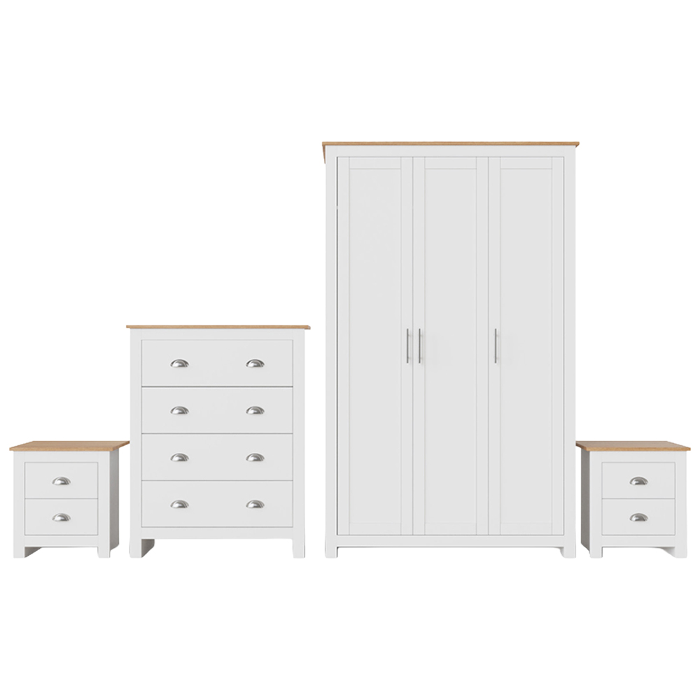 GFW Lancaster White 4 Piece Bedroom Furniture Set Image 2