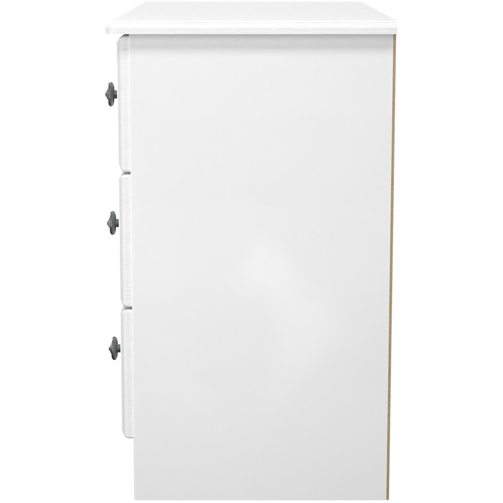 Crowndale Pembroke 3 Drawer Matt White Chest of Drawers Ready Assembled Image 4