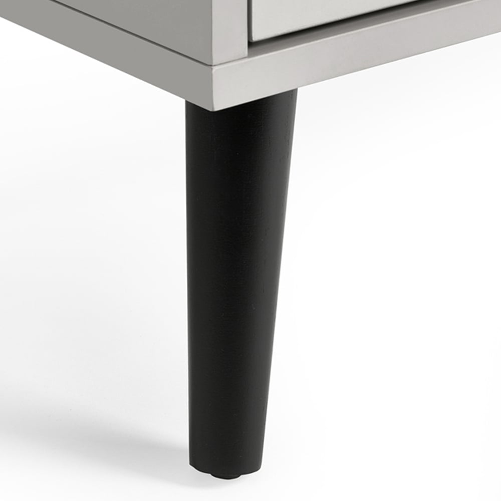 Julian Bowen Alba 2 Drawer Silk Grey Bedside Table Image 5