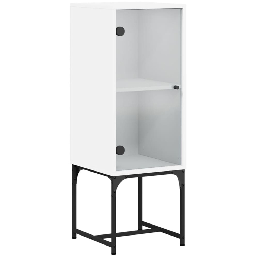 vidaXL Single Door White Side Cabinet Image 2