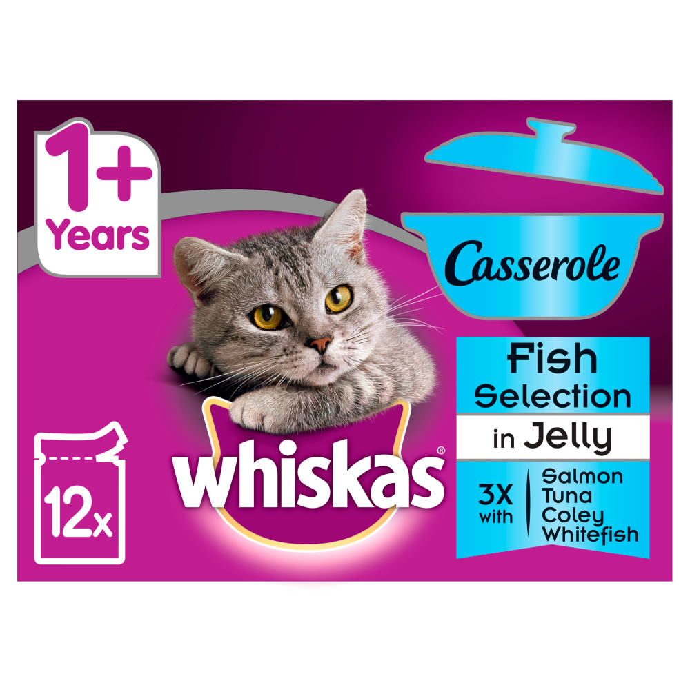 Whiskas Casserole 1+ Fish Selection Cat Food      12 x 85g Image 1