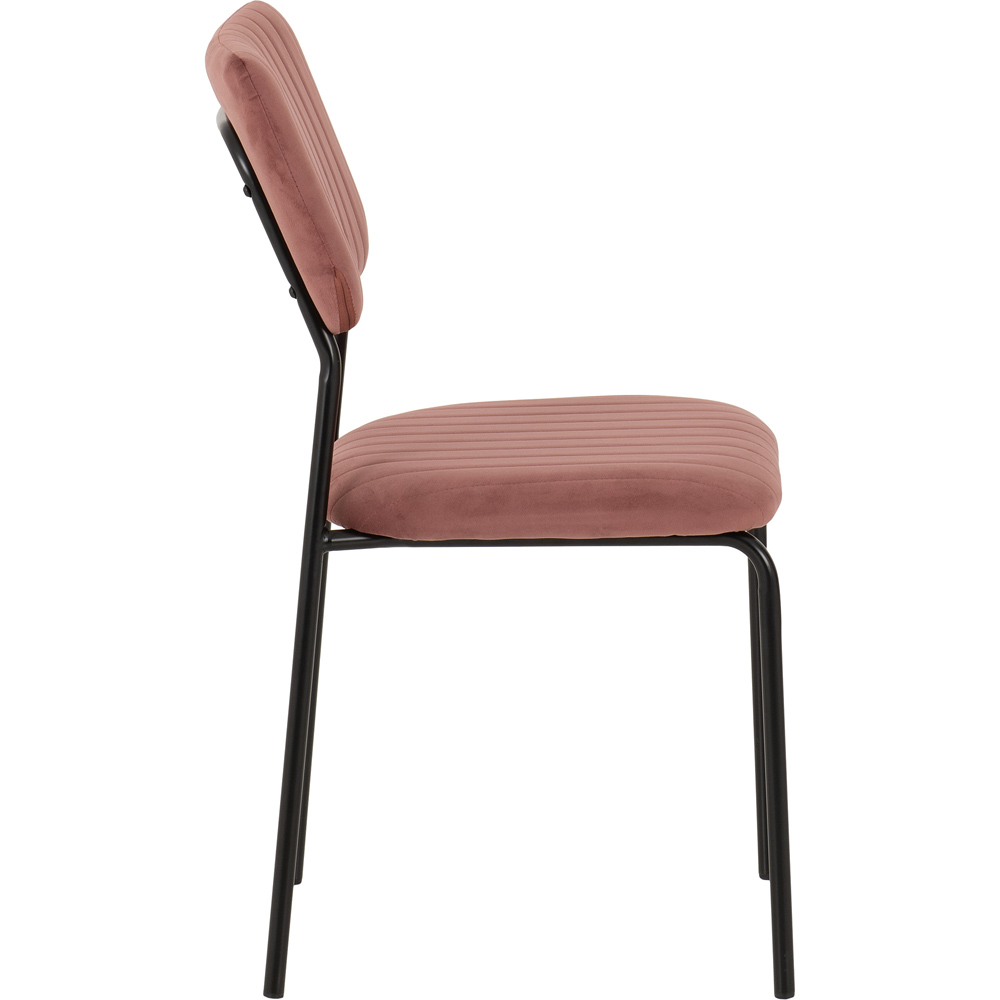 Seconique Sheldon Set of 4 Pink Velvet Dining Chairs Image 5