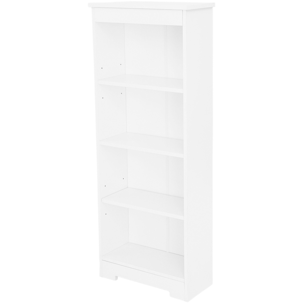Core Products Erin 4 Shelf White Finish Low Narrow Bookcase  Image 2