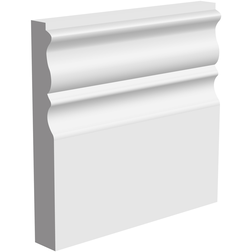 National Skirting White Stockholm Primed Skirting Board 18mm 250 x 4200mm Image 1