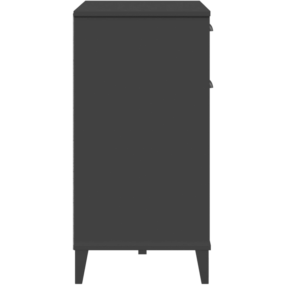 vidaXL 2 Door 2 Drawer Black Wooden Sideboard Image 6